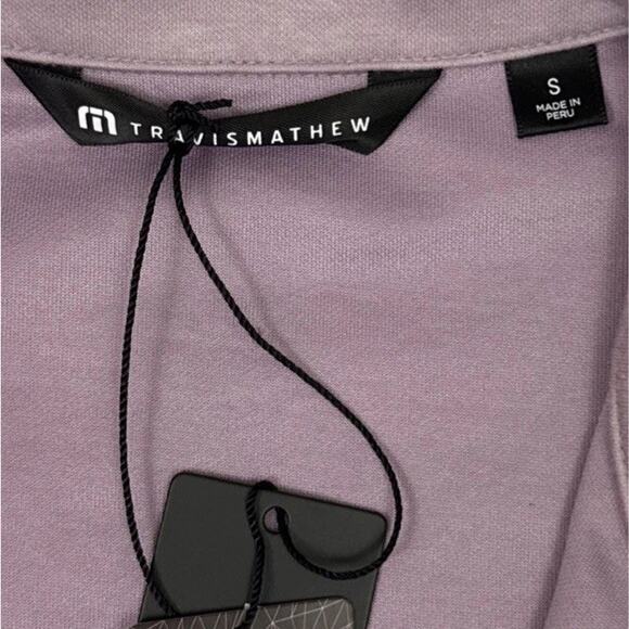 Travis Mathew Mens S Swell Season 1/4 Zip Golf Pullover Heather Mauve ECO NWT - Picture 2 of 11